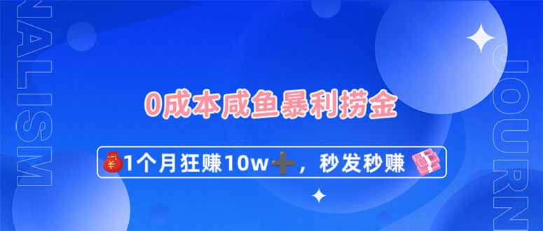（14257期）0成本闲鱼暴利捞金，1个月狂赚10W+，秒发秒赚新玩法-牛创网