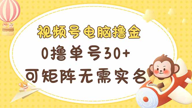 （14220期）视频号电脑撸金 0撸单号30+ 可矩阵 无需实名多号多得-牛创网