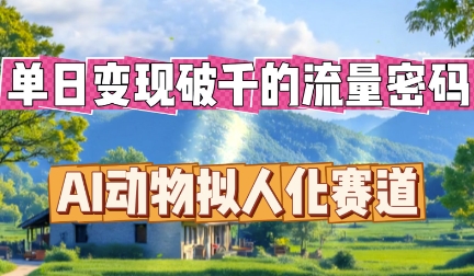 单日变现破k的流量密码，AI动物拟人化赛道-牛创网