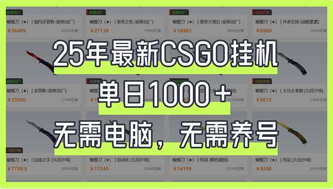 (14178期)25年最新CSGO挂机系统,单日1000+,无需电脑,无需养号,0基础可上手-牛创网