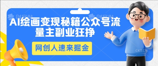 AI绘画变现秘籍：公众号流量主副业狂挣，网创人速来掘金-牛创网