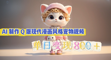 AI制作Q版现代漫画风格宠物视频，单日变现几张-牛创网