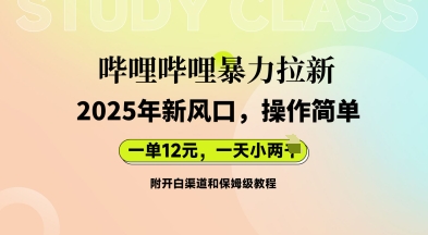 哔哩哔哩暴力拉新：2025年新风口，一单12元，一天数张(附开白渠道和保姆级教程)-牛创网