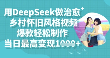 用DeepSeek做治愈乡村怀旧风格视频，爆款轻松制作，当日最高变现多张-牛创网